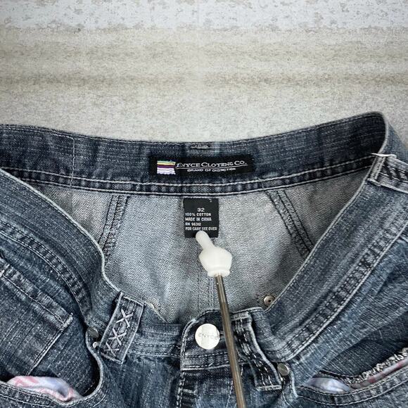 Vintage Y2K Enyce Skater Jeans 32x32 Baggy Wide Leg Dark Wash Denim Embroidered - Picture 4 of 9